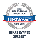 U.S. News High Performing Hospitals badge for Heart Bypass Surgery